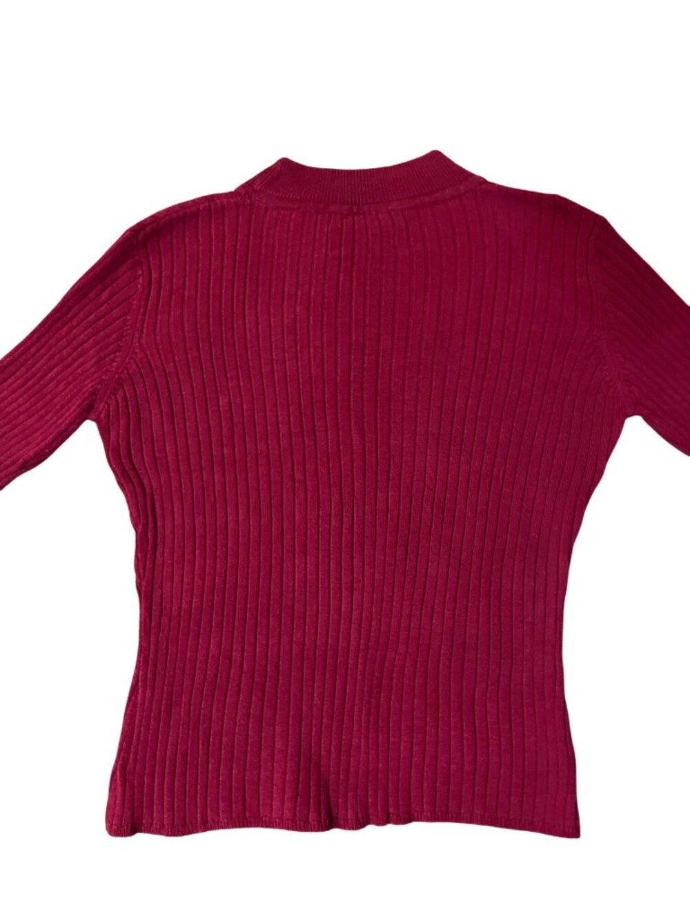 Westbound Petites Sweater Womens PL Petites Red Ribbed Mock Neck Used - Picture 5 of 12